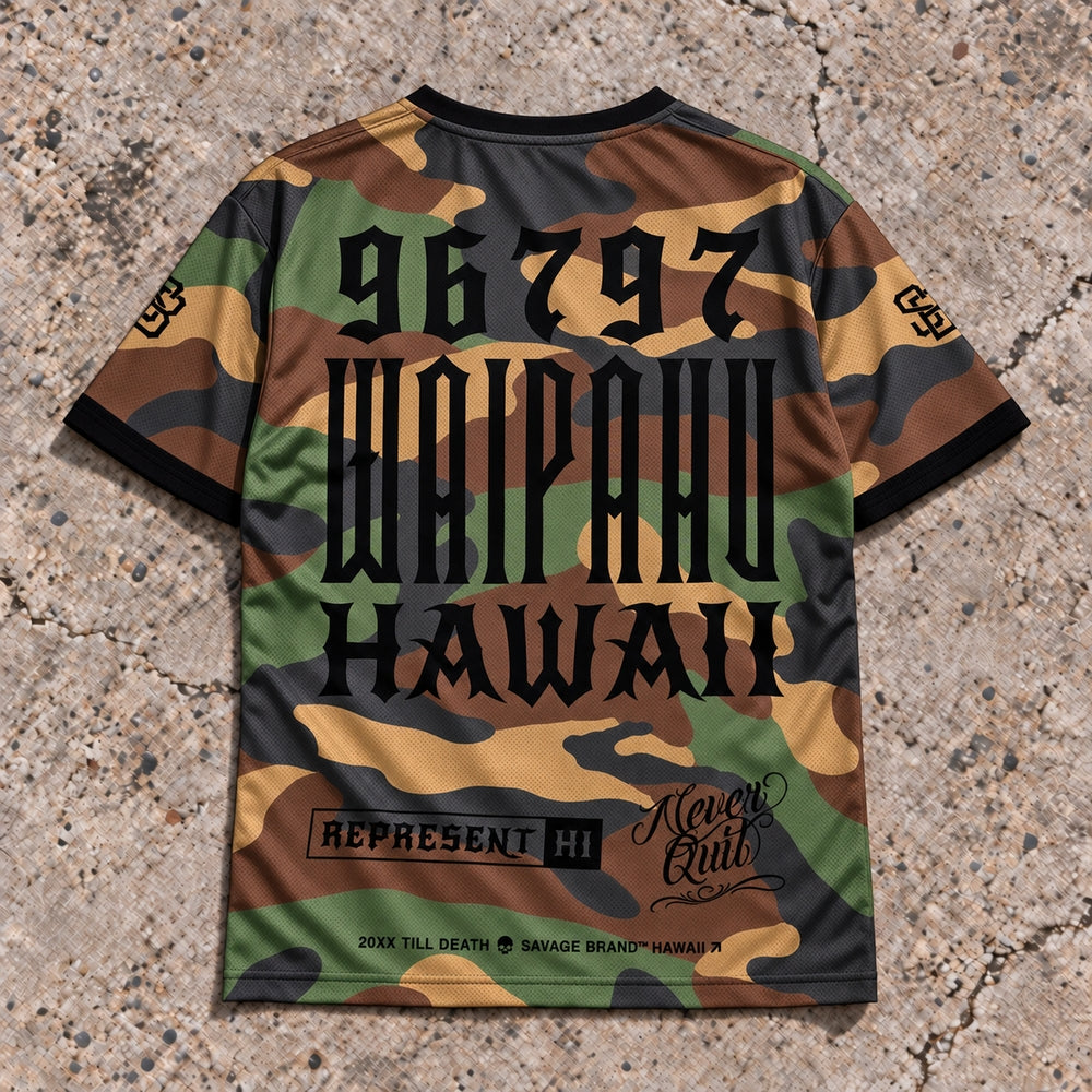 Waipahu 96797 Camo Jersey — back view