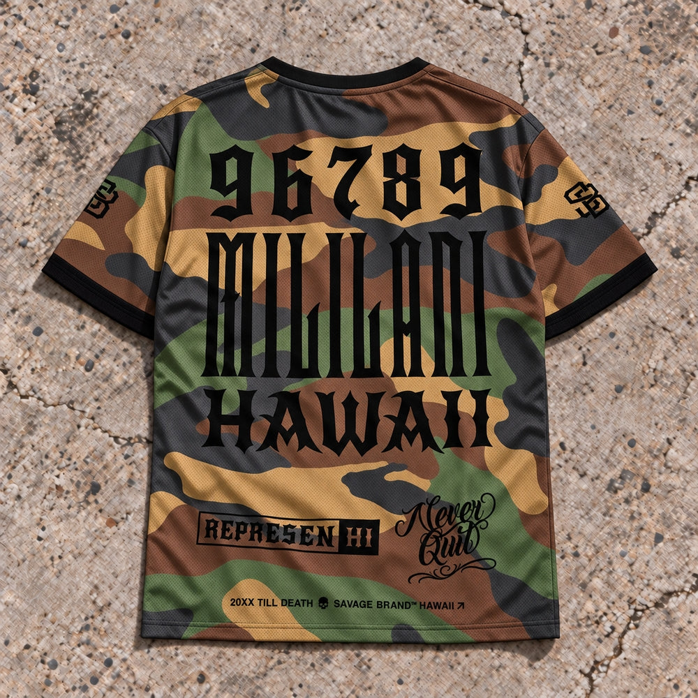 Mililani 96789 Camo Jersey — back view
