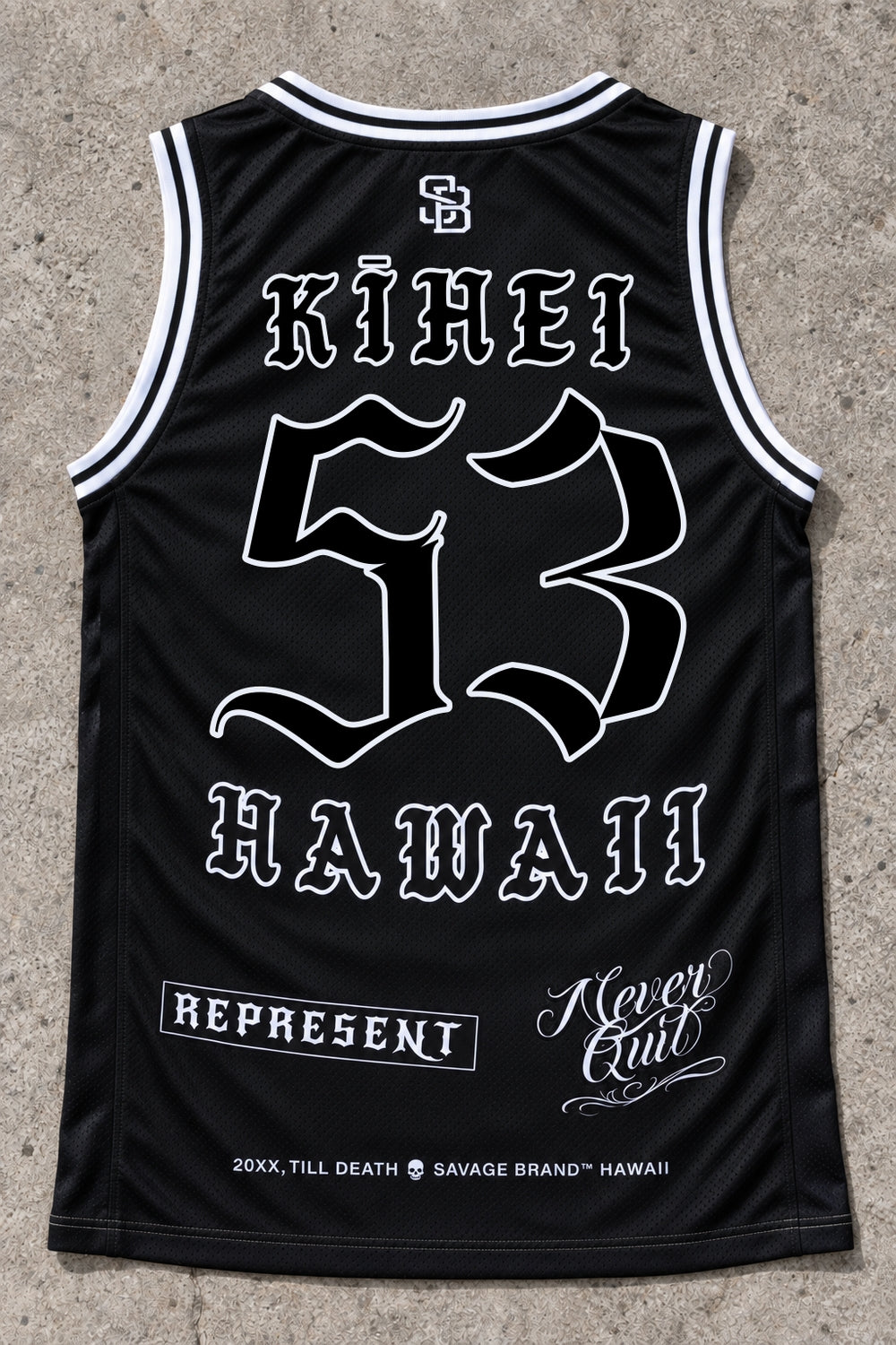 Kihei 53 Jersey Tank Black - Back