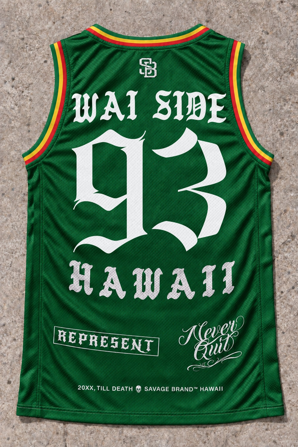 Wai Side 93 Jersey Tank Rasta - Back