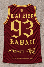 Wai Side 93 Jersey Tank Red & Gold - Back