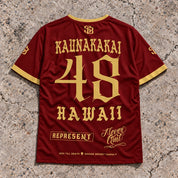 Kaunakakai 48 Short-Sleeve Jersey Red & Gold - Back