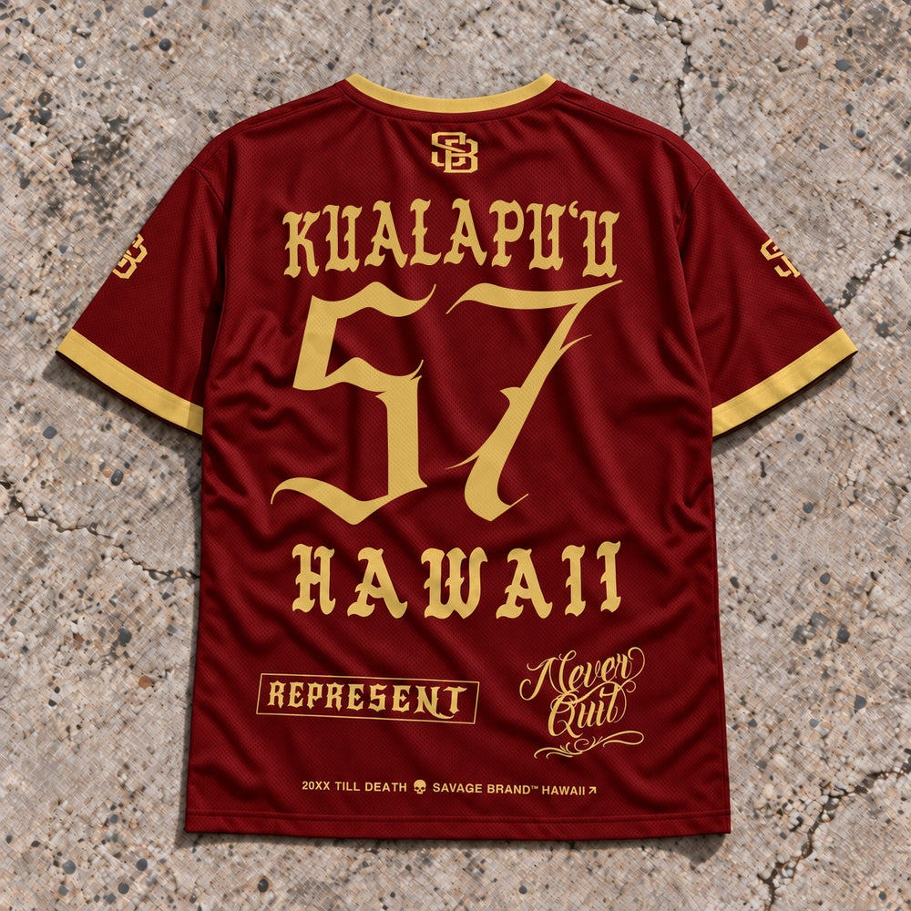 Kualapuu 57 Short-Sleeve Jersey Red & Gold - Back