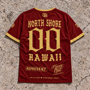 North Shore 00 Short-Sleeve Jersey Red & Gold - Back