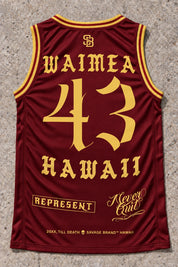 Waimea 43 Jersey Tank Red & Gold - Back