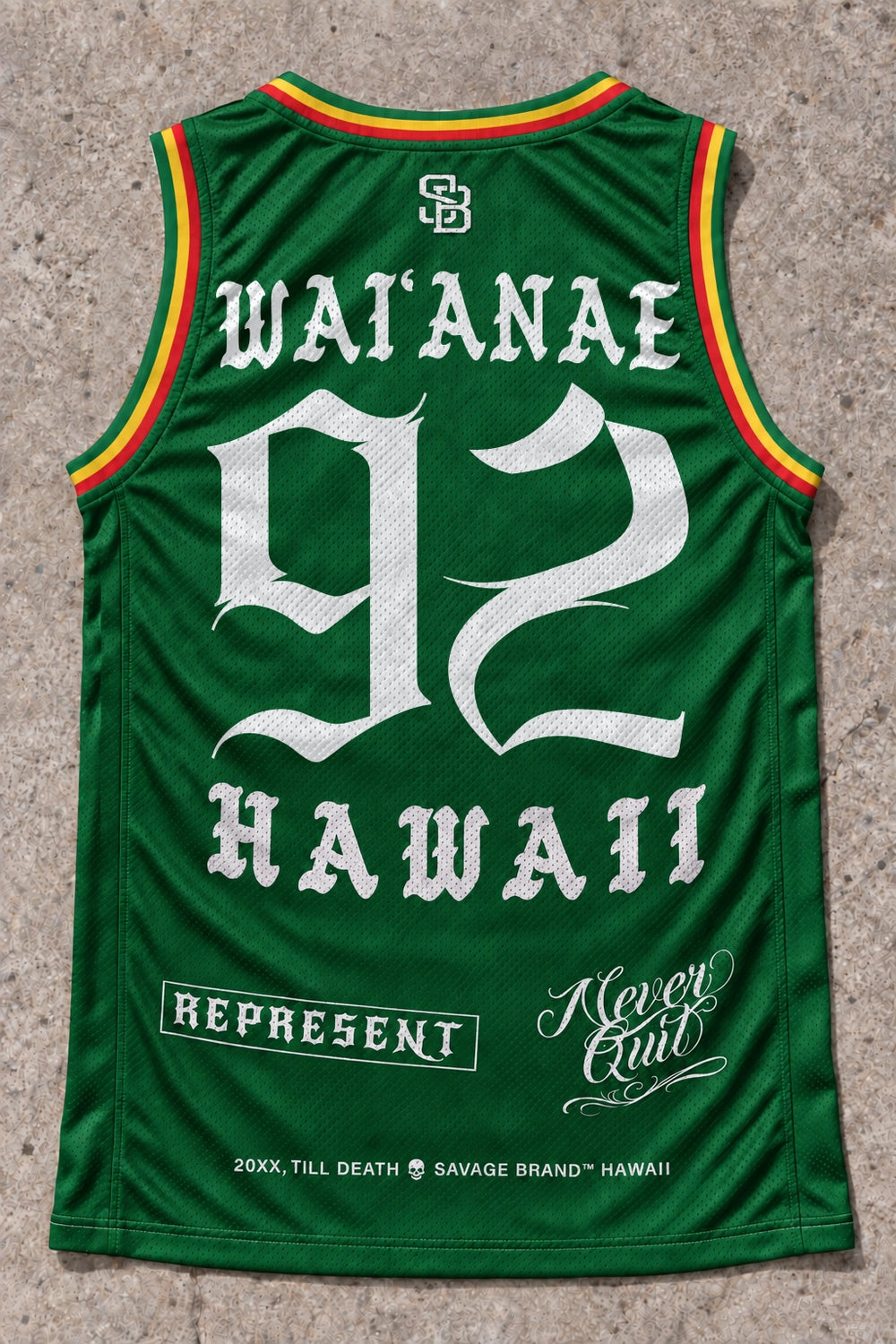 Waianae 92 Jersey Tank Rasta - Back