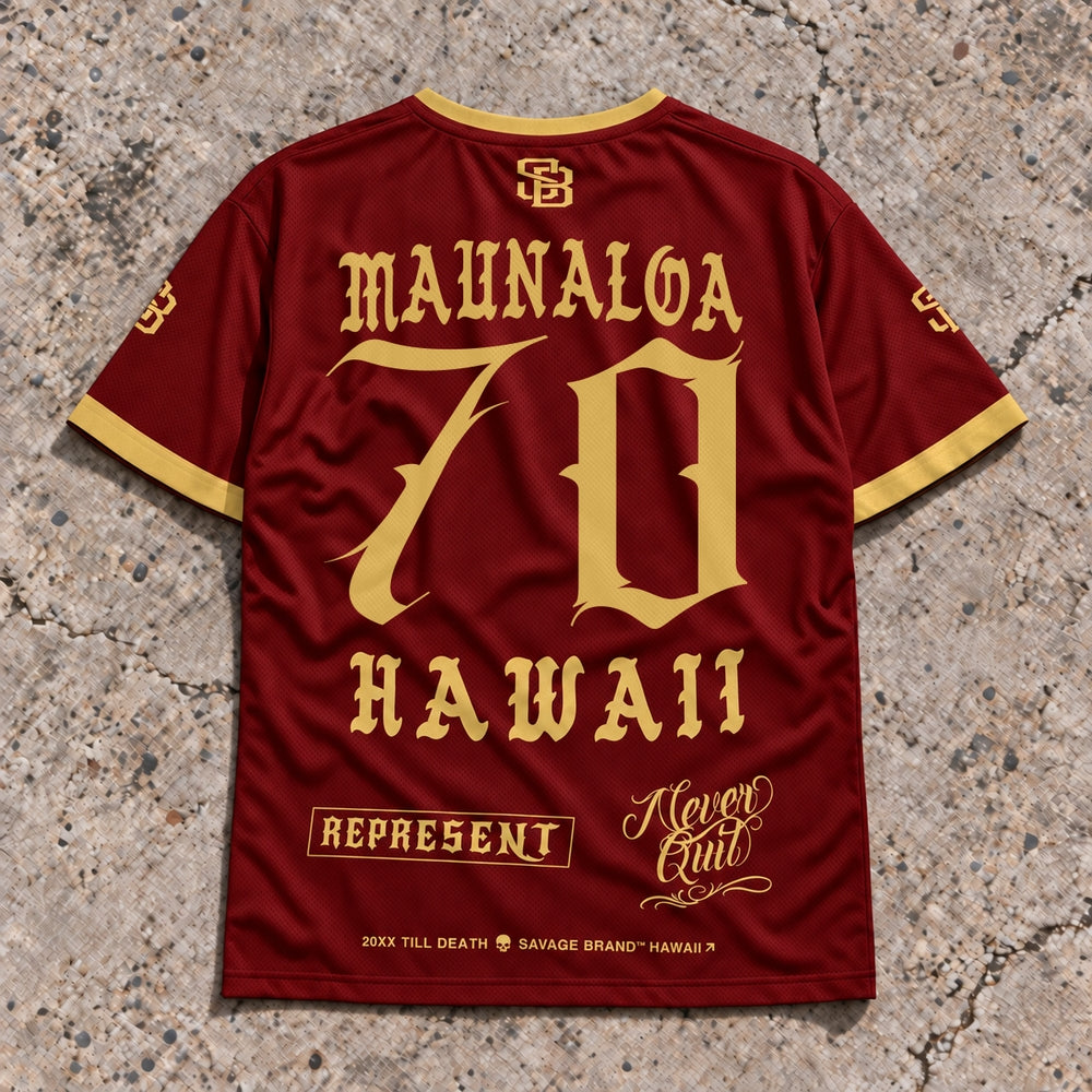 Maunaloa 70 Short-Sleeve Jersey Red & Gold - Back