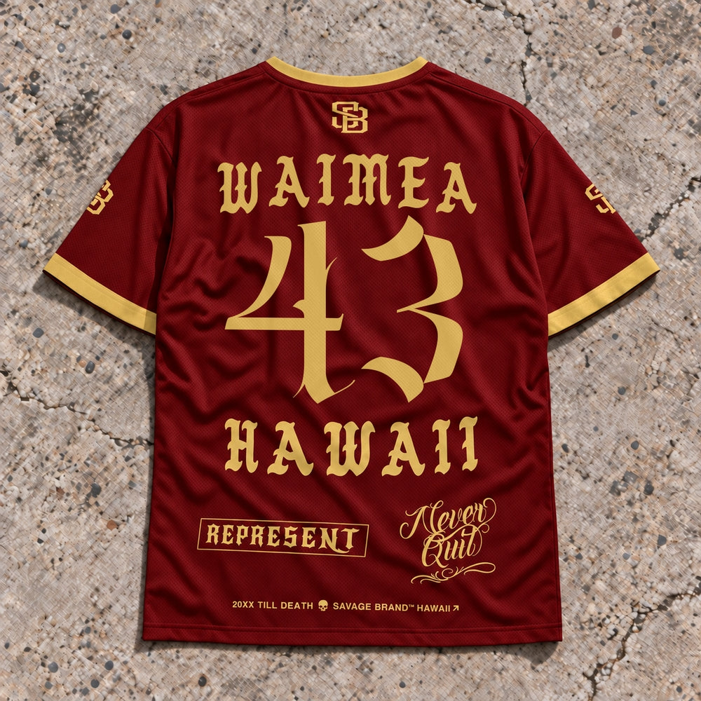 Waimea 43 Short-Sleeve Jersey Red & Gold - Back