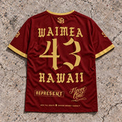 Waimea 43 Short-Sleeve Jersey Red & Gold - Back