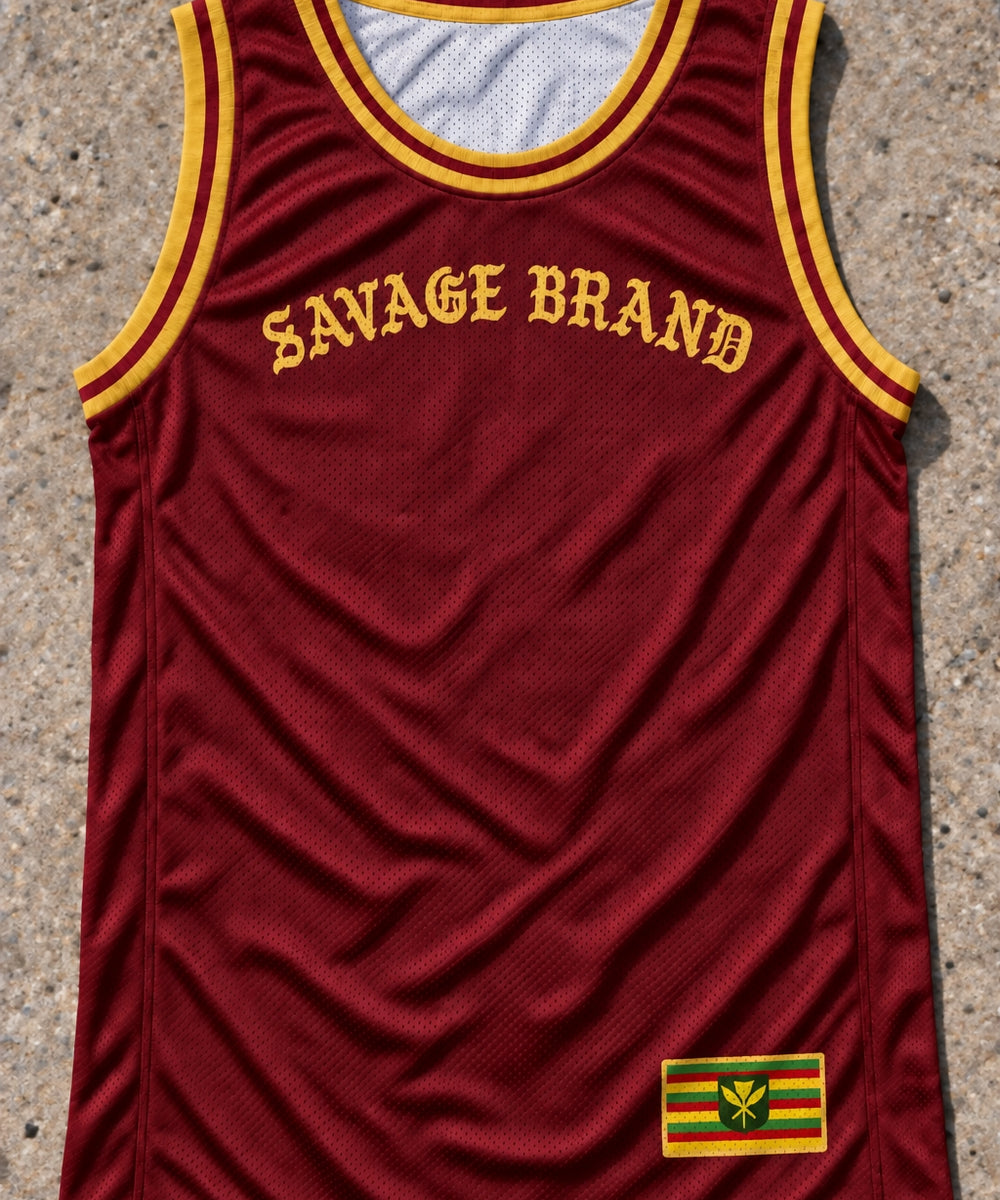 Wai Side 93 Jersey Tank Red & Gold - Front