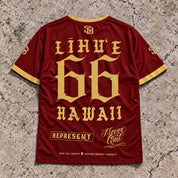 Lihue 66 Short-Sleeve Jersey Red & Gold - Back