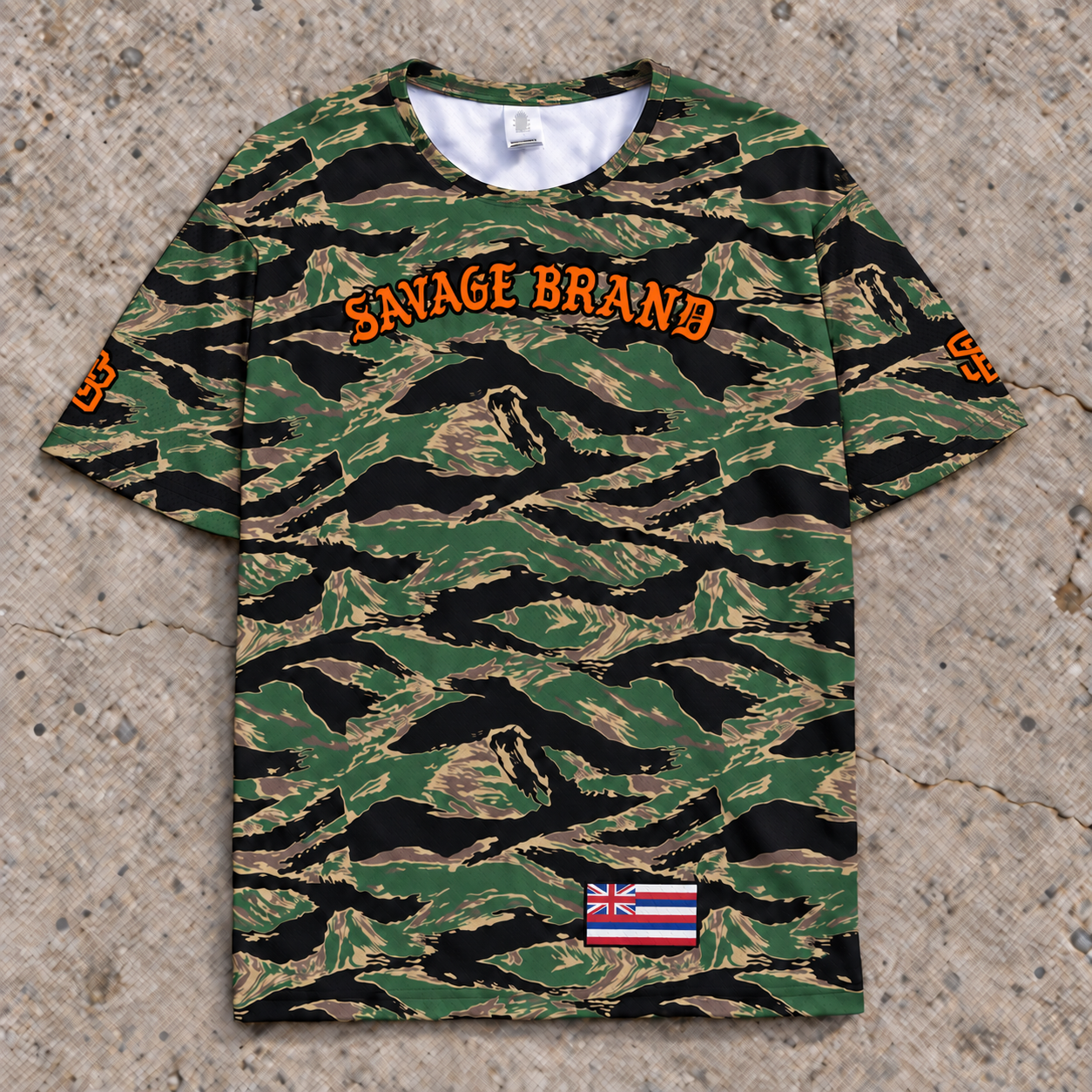 Mililani 89 Short-Sleeve Jersey — Camo Orange — front view