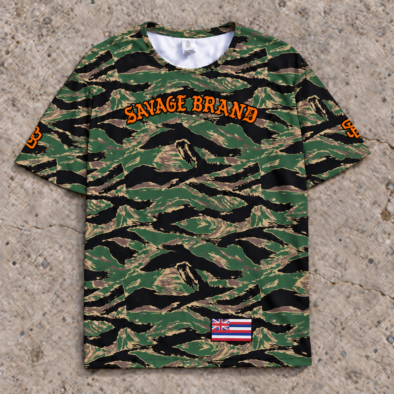 Kalihi Camo Orange jersey — front view