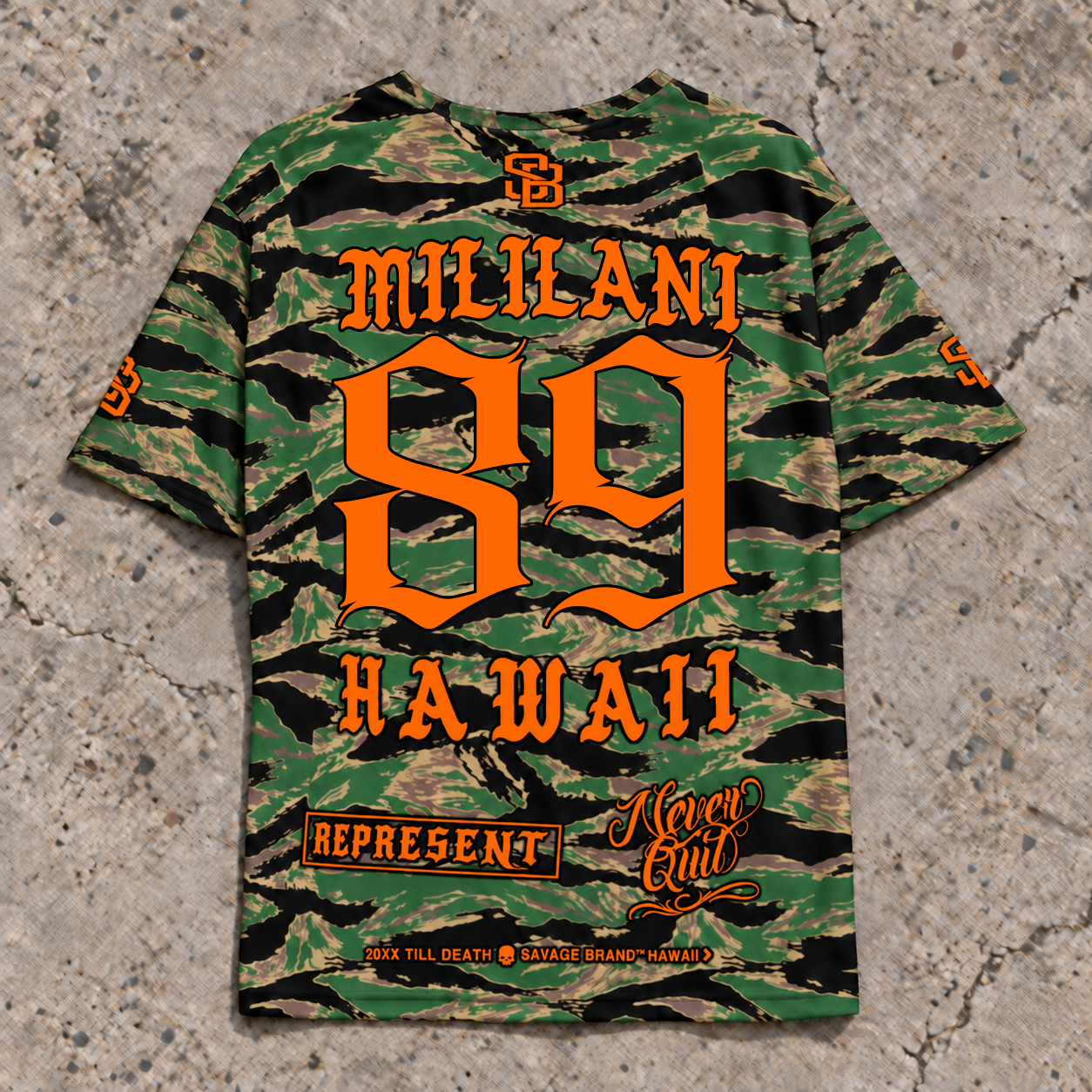 Mililani 89 Short-Sleeve Jersey — Camo Orange — back view