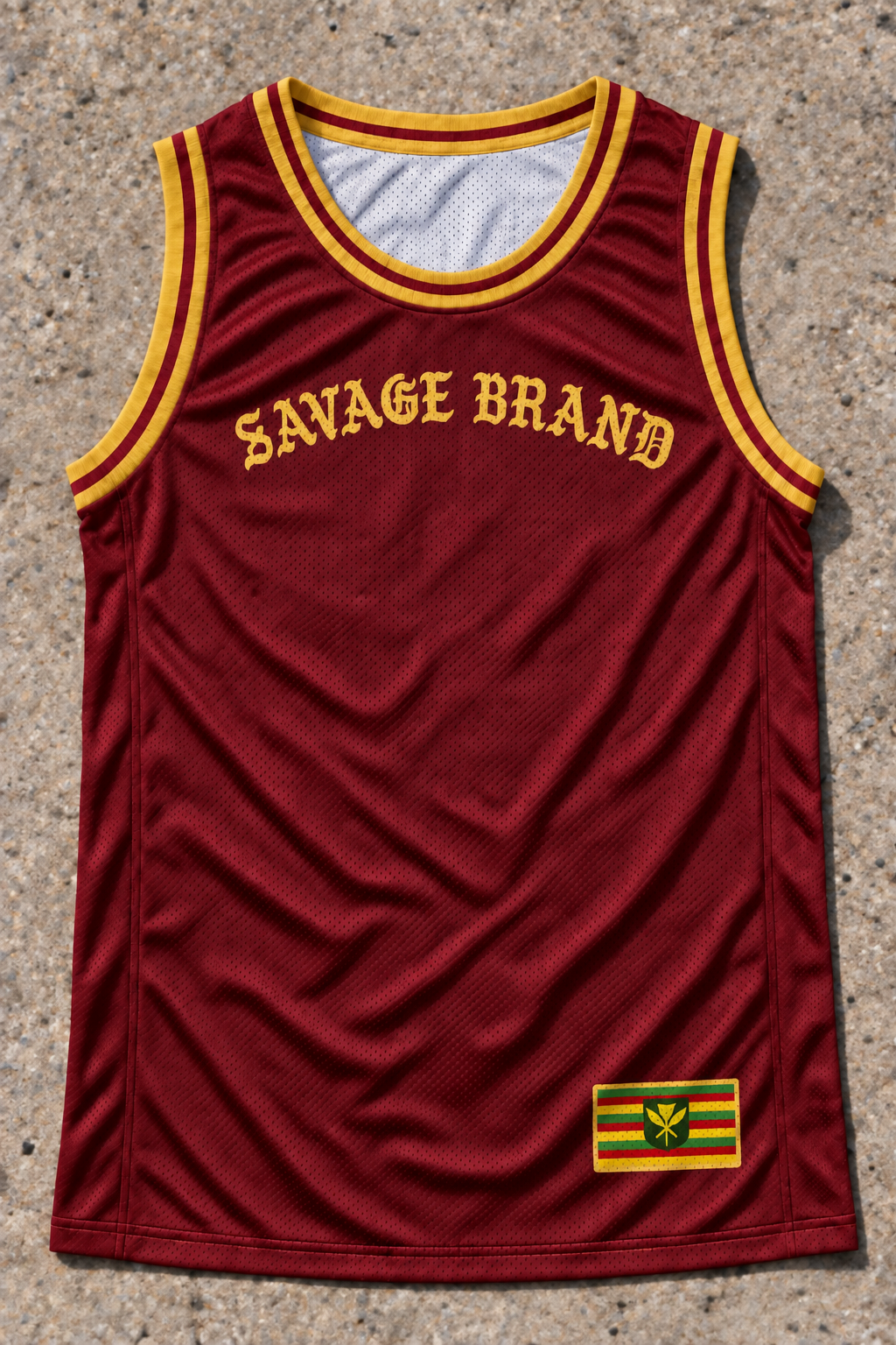 Lahaina 61 Jersey Tank — Red & Gold
