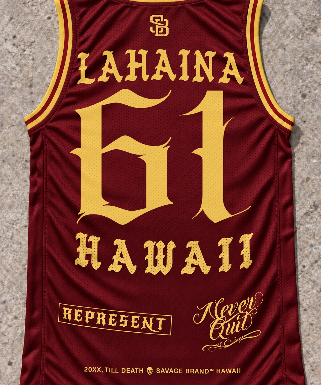 Lahaina 61 Jersey Tank — Red & Gold