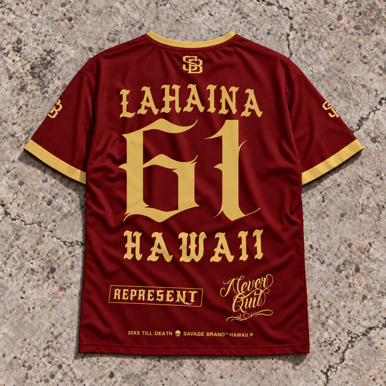 Lahaina 61 Short-Sleeve Jersey — Red & Gold